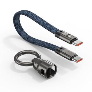 A.S USB C Cable Keychain Charger Cable, Short 240W PD Fast Charging Cord, USB C to USB C Cable 480Mbps Data Transfer, Thunderbolt 3 for MacBook Android Auto External SSD Type C Devices(1 Pack/0.49ft)