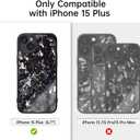 Genuine Forged Carbon Fiber Case for iPhone 15 Plus, Military Grade Drop Protection, Shockproof Phone Cover with Aluminum Alloy Buttons and Camera Frame - Glossy Blue