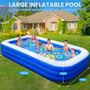 Extra Large Inflatable Pool for Adults, 145" x 74" x 22" Oversized Blow Up Family Swimming Pool, Durable Thickened Above Ground Pool for Backyard, Outdoor, Garden, Summer Water Party