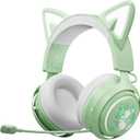 EASARS Cat Ear Headphones, Gaming Headset (Wireless, Green)