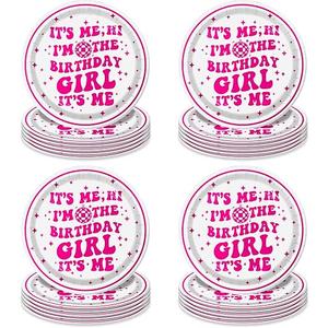 Pink I Tableware, 60 Pcs Music Birthday Decorations