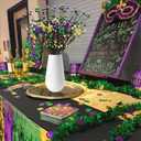 Mardi Gras Table Decor, 20 Pack Glitter Berry Stems Mardi Gras Decorations for Tree, Artificial Flowers Mardi Gras Picks for Wreath, Mardi Gras Tree Ornaments, Mardi Gras Gifts