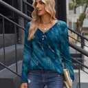 Zeagoo Womens Tops Long Sleeve Shirts Business Casual Floral Blouse Loose Fit V Neck Basic Tees Elegant Fall Outfit