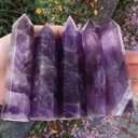 LAIDANLA Amethyst Healing Crystals Wands 3.5-4" Polishing Natural Reiki Energy Wand Stone Hexagonal Point Large Crystal Gemstones for Meditation Therapy Crystal Grid Decoration 1Pcs