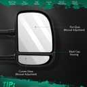 Towing Mirrors For 99-07 for Ford for F250 for F350 for F450 for F550 Super Duty Tow Mirror Manual Black Telescopic Pair Set Driver and Passenger Mirror (00 01 02 03 04 05 for Ford Excursion), Large