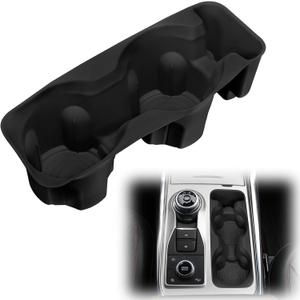 1797 Center Console Cup Holder Insert fit for Ford Explorer 2020 2021 2022 2023 2024 Accessories Water Bottle Drink Silicone Black