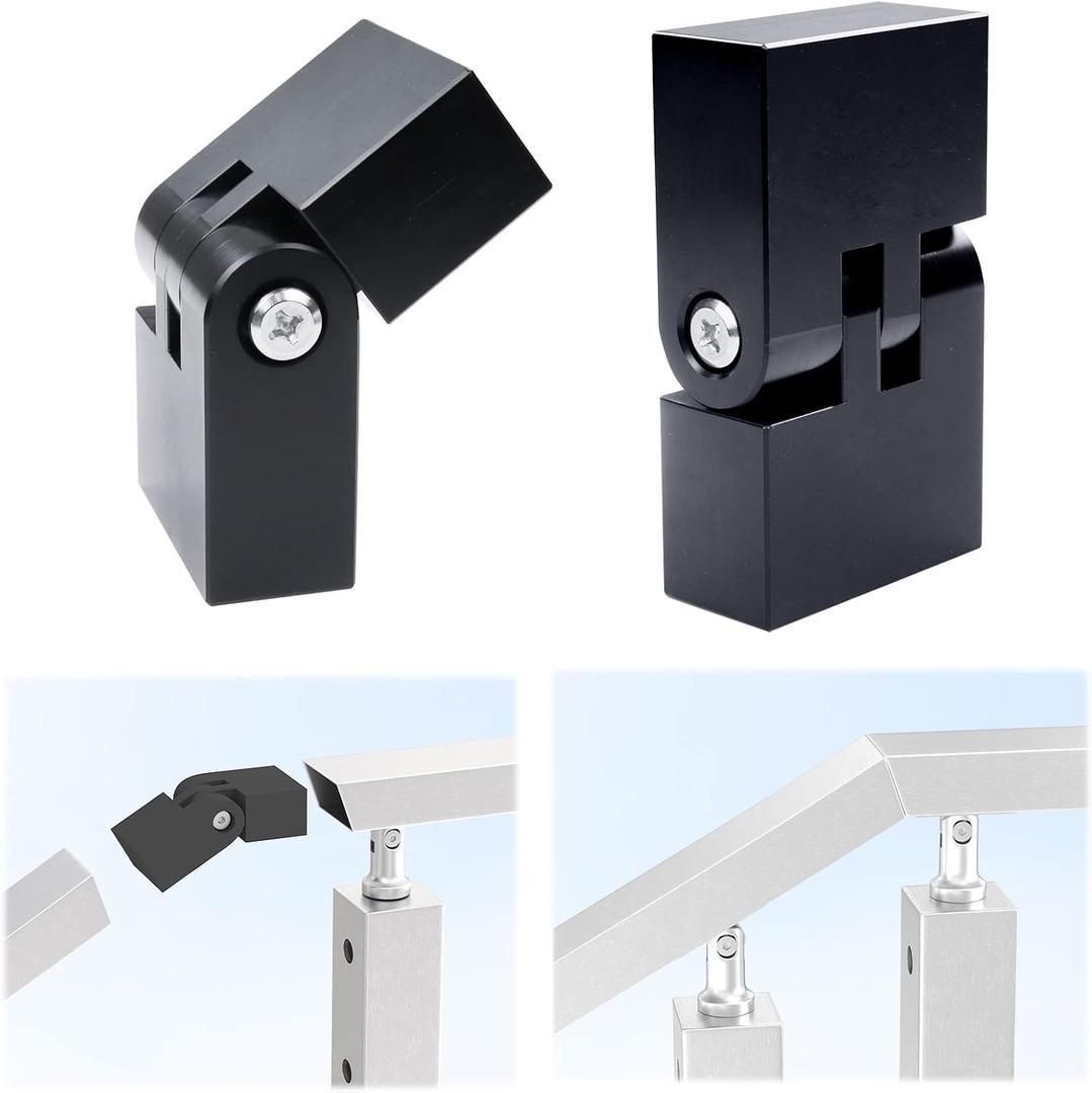 Muzata HT10 HL10 HT14 Flat Handrail Accessories - 2Pack Vertical Pivot Connector High Strength POM Handrail Fittings, HA23 BNP