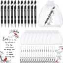 Yeaqee 150 Pcs Funeral Favor Thank You Set Funeral Favor for a Memorial Service 50 Ballpoint Pens 50 Poem Cards White Organza Bags Sympathy Condolence Bereavement Gift(White,Cardinal)