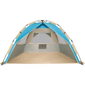 G4Free Deluxe XL Pop Up Beach Tent, 3-4 Persons Easy Setup Sun Shelter Canopy with UPF 50+ UV Protection Extral Wide 70.9 in, 82.7 x 70.9 x 55.1 inch