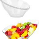 BESTVIP 12 Pack 20oz Angled Disposable Serving Bowls - Clear Plastic Serving Bowls for Party, Party for Chips, Snacks, Fruit, Salad - Bowls for Parties, Daily Use, Catering,Halloween, Christmas