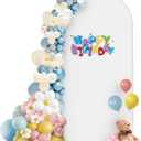 Hemmotop 7.2 ft White Arch Backdrop Cover (No Arch Stand) - Double-Sided Spandex Arch Covers Stretchy Backdrop for Party Wedding Birthday Baby Shower - Ideal for Balloon Arches