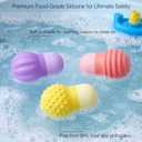 Sensory Squeezing Water Bath Toys for Toddlers,6PCS Bath Tub Pool Floating Toys for Babies Kids 1-3，Textured Fidget Toys Stocking Stuffers Gifts for Boys Girls 18+ Months
