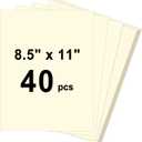40 Sheets Cardstock 8.5x11, 65lb Cream Card Stock, Construction Paper, 180gsm Thick Printer Paper for Printing, Painting, Card Making, Kids School Supplies,Party Decorations