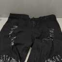 DvaeMalligo Black Jean Shorts for Women Ripped High Waisted Stretchy Raw Hem Destroyed Tassels Capris Bermuda Jean Shorts Plus Size 2XL