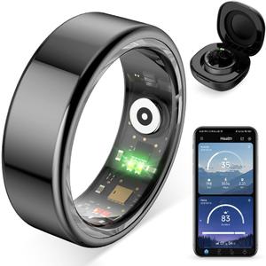 Smart Ring, a Smart Ring for Women and Men, with a Charging Case, Supports Heart Rate, Blood Oxygen, Sleep Health Monitoring, and Sports Tracking Ring, No Subscription Fee, Size 11