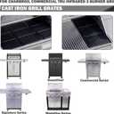 463242516 Grates Replacement for Charbroil Tru Infrared 3 Burner Grill Parts Commercial 463242515 Grill Grates Signature 463367016 463342620 463243016 Cooking Grates G466-0025-W1A G474-0017-W1 17 Inch