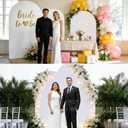 Wedding Arch Cover (7.2FT, 6.6FT, 6FT) Set of 3 Spandex Fitted Wedding Arch Stand Covers for Round Top Chiara Arch Backdrop Stands Cover for Birthday Party Ceremony Banquet Decor White