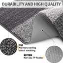 Kitinjoy Indoor Outdoor Door Mat, 32x20 Non-Slip Absorbent Dirt Trapper, Low-Profile Washable Inside Entrance Front Floor Mat, Sturdy Soft Entry Doormats for Entryway, Grey