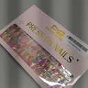 FANDAMEI Press on Nails, 4 Styles 120PCS 3D Flower Press on Nails Short Almond Fake Nails, Medium Almond 3D False Nails, Flower Butterfly Spring Summer Nails for Women