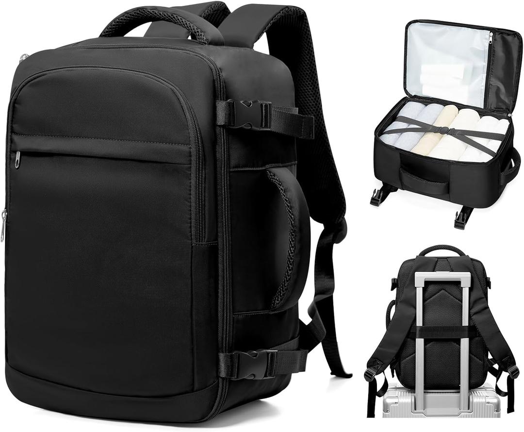 VGCUB Travel Backpack for Women Men Large Work Gym Frontier Airlines Personal Item Bag Business Airport Lightweight Daypack Carry on Flight Approved Airplane Backpack Mochilas de Viaje Black