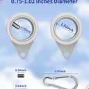 Loretoy 2 Pack Aluminum Alloy Flag Pole Rings, 360 Degree Rotating Flagpole Flag Mounting Rings Spinning Flag Pole Kit with Carabiner for 0.75-1.00 Inch Diameter Flagpole ( 1 inch, Silver), Missing Piece