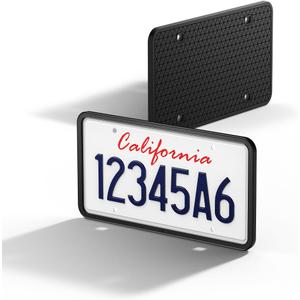 Spigen Car License Plate Frame Holder (Rattle Proof and Weather Proof) [1 Pack] with Screws & Installation Kit Designed for New Tesla Model Y Juniper, Model 3/Y/S/X/Cybertruck & All Cars (Black)