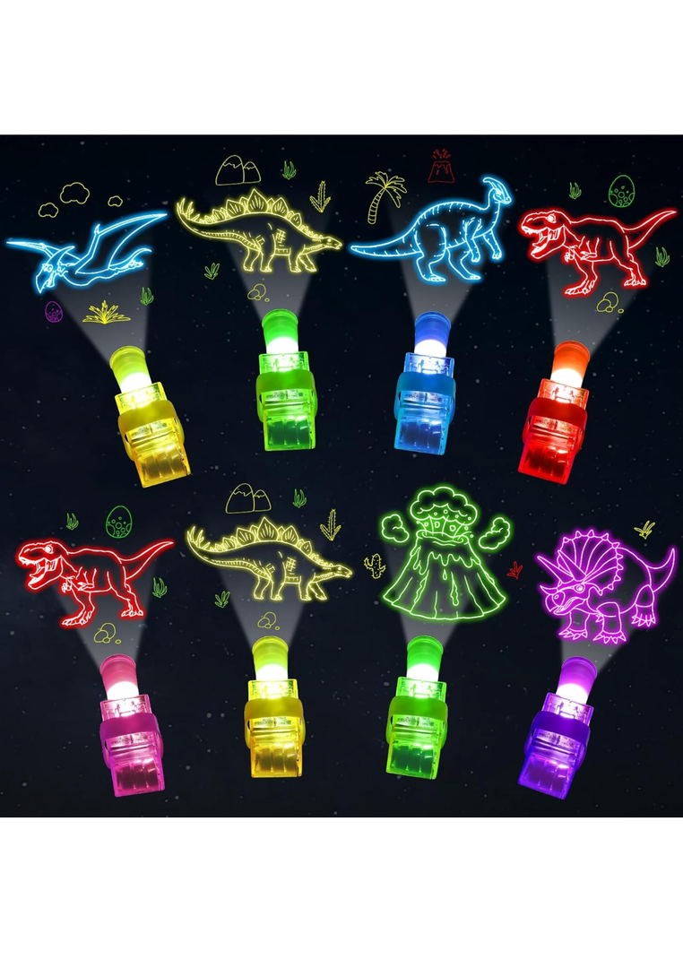 36 PCS Dinosaur Party Favors Dinosaur Birthday LED Light Up Finger Lights Glow in the Dark Dinosaur Party Finger Flashlights Bulk for Goodie Treat Bags Stuffers Dino Theme Birthday Party Supplies