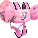 Chriffer Kids Swim Vest Life Jacket for 30-55 Pounds Boys and Girls, Toddler Floaties with Shoulder Harness Arm Wings for 2,3,4,5,6,7 Years Old Baby (Pink)