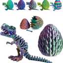 Easter Eggs Filled with Dinosaur Toys, 3D Printed Animals Mystery Crystal Dragon Egg with Articulated Tyrannosaurus Rex, Easter Basket Stuffers Fidget Toy for Adults Kids