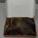 Haloo Brown Wigs with Bangs - 19 Inch Natural Wavy Synthetic Heat Resistant Medium Length Hair Wigs for Women Daily Party, Ombre Brown