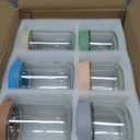 DRKIO 10 & 16 Oz Overnight Oats Containers with Lids - 6 Pack Glass Storage Jars with Airtight Lids Wide Mouth Mason Food Jars Great for Meal Prep Salad Chia Puddirg Snacks Yogurt Sugar Spice Cereal