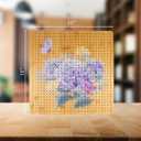 Crochet Cast Foldable Bamboo Crochet Blocking Board15 | 40 Stainless Steel Rods, Hydrangea Art, CarryBag & Drawer, AntiSlip Dots | GrannySquare & Knitting Projects 0.8" Thick Adjustable Mat