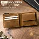 Men's Genuine Leather Wallet Light Brown RFID Blocking Bi-Fold Wallet, Premium Leather Wallet for Men with Multiple Card Slots, Cash Compartments, Slim Stylish Everyday Wallet, Gift for Men
