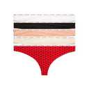 Calvin Klein Women's Signature Cotton Logo Stretch Thong Panties, 5 Pack (XS)
