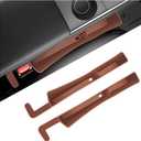 2 PCS Car Seat Gap Filler Organizer, Multifunctional Auto Side Seat Gap Filler Phone Holder, Universal Vehicle Storage Box Fill Gap Space Between Seats and Console (Dark Brown)