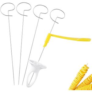 Manual Tornado Potato Spiral Cutter, Vegetable Spiralizer Crinkle Slicer Twisted Knife Kitchen Tool Perfect for Cucumbers Radishes and Spiral Vegetables