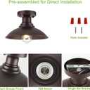 GOLDHILL 10.5" Oil Rubbed Bronze Semi Flush Mount Ceiling Light, Rust-Resistant Powder Coated Metal Barn Fixture for Kitchen, Covered Porch & Patio, Damp Rated