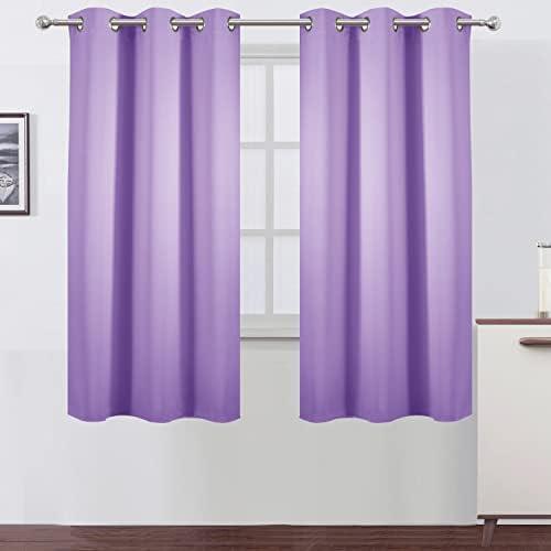 LEMOMO Lavender Blackout Curtains 42 x 63 Inch Length/Set of 2 Curtain Panels/Thermal Insulated Room Darkening Blackout Curtains for Bedroom