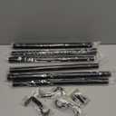 1 inch Heavy duty Curtain rods 48 to 84 inch, Black Curtain Rod for Windows Adjustable, Metal Drapery Rods with End Cap Finials, Modern Drapery Rods for Sliding Door, Bedroom, Living Room