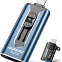 512GB Flash Drives Intended for iPhone, Memory Stick Storage for Photos and Videos Backup, Compatible with iPhone iPad Android PC, Plug and Play, No Application Required (Dark Blue)