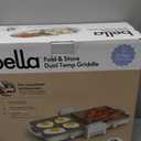 Bella 10"x 20" Ceramic Fold-n-Store Dual Temp Griddle, Fits-anywhere Kitchenware, EverGood Ceramic Nonstick Coating, 2 Temperature Zones up to 400F, Dishwasher Safe Drip Tray, 1500 Watt, Oatmilk