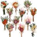 Layhit 12 Pcs Boho Dried Flower Bouquet Mini Wedding Handmade Dry Flowers Decor for Vase Crafts DIY Photo Boutonniere for Men Floral Plant for Bridesmaid Gift Birthday Decor(African Daisy)