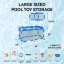 Pool Float Storage Bin, Mesh Organizer for Pool Noodles Holder, Pool Toy Storage, Ultimate Outdoor Pool Toy Storage Bin for Noodles, Toys, Floats, 650Gallons, 63’’ L Extra Large Pool Storage Cart
