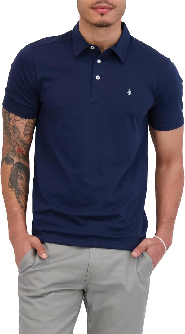Volcom Short Sleeve Polo Shirt Classic Fit, Soft Cotton Blend, Modern Casual Style, Small