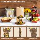 Highland Cow Paper Towel Holder - Highland Cow Decor for Kitchen Farmhouse Bathroom Countertop - Gifts for Women Mom Grandma - 3D Cute Stuff Decorative Accessories