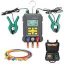 CMTOOL HVAC Gauges Digital Manifold Gauges Set, 92 Refrigerants, Pressure and Temp Test, HVAC Tools with 2 Temperature Clamps and 3 Hoses, for R134A 1234YF R22 R12 R404A R410A