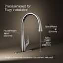 KOHLER R43210-VS Bevin™ Kitchen Sink Faucet with Pull Down Sprayer, Two-Function Sprayhead Kitchen Faucets, 1.5 GPM, Vibrant Stainless