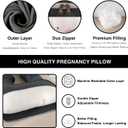 ALLOPERA Pregnancy Pillow, Full Body 57 Inch Maternity Pillow with Removable Washable Cover - Sleep Support for Legs, Back, Neck, Shoulder, HIPS, Belly for Pregnent Women, Black Grey Velvet Cover