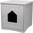 TRIXIE Small Litter Box Enclosure - Indoor Furniture for Cats - Use to Cover Litter - Add a Bed for a Retreat - Gray