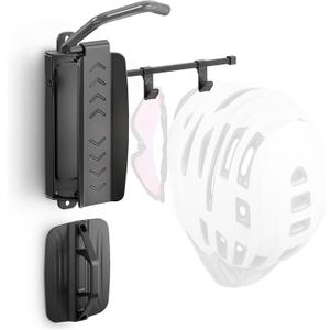 MonTEK Swivel Bike Wall Mount, Bike Hangers for Garage, Bike Wall Mount with Two Extra Storage Hooks, Bike Hanger Wall Mount for Space Saving, Bike Rack Garage Holds Up to 77 Lbs